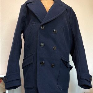 Abercrombie & Fitch Men's Navy Peacoat